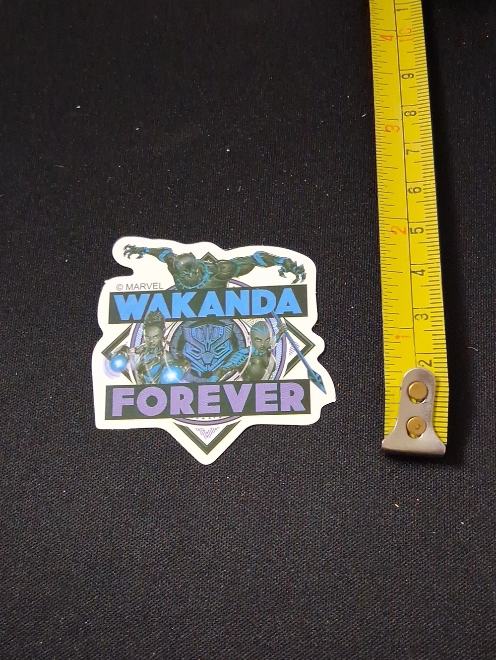 Marvel Wakanda Forever Black Panther Blue and Purple Waterproof Sticker